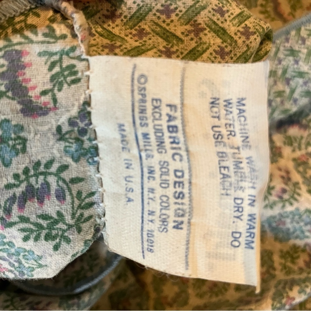 VTG Springmaid Floral Blockprint Pastel Pillowcases Cottagecore Scallop Hem - Picture 8 of 8